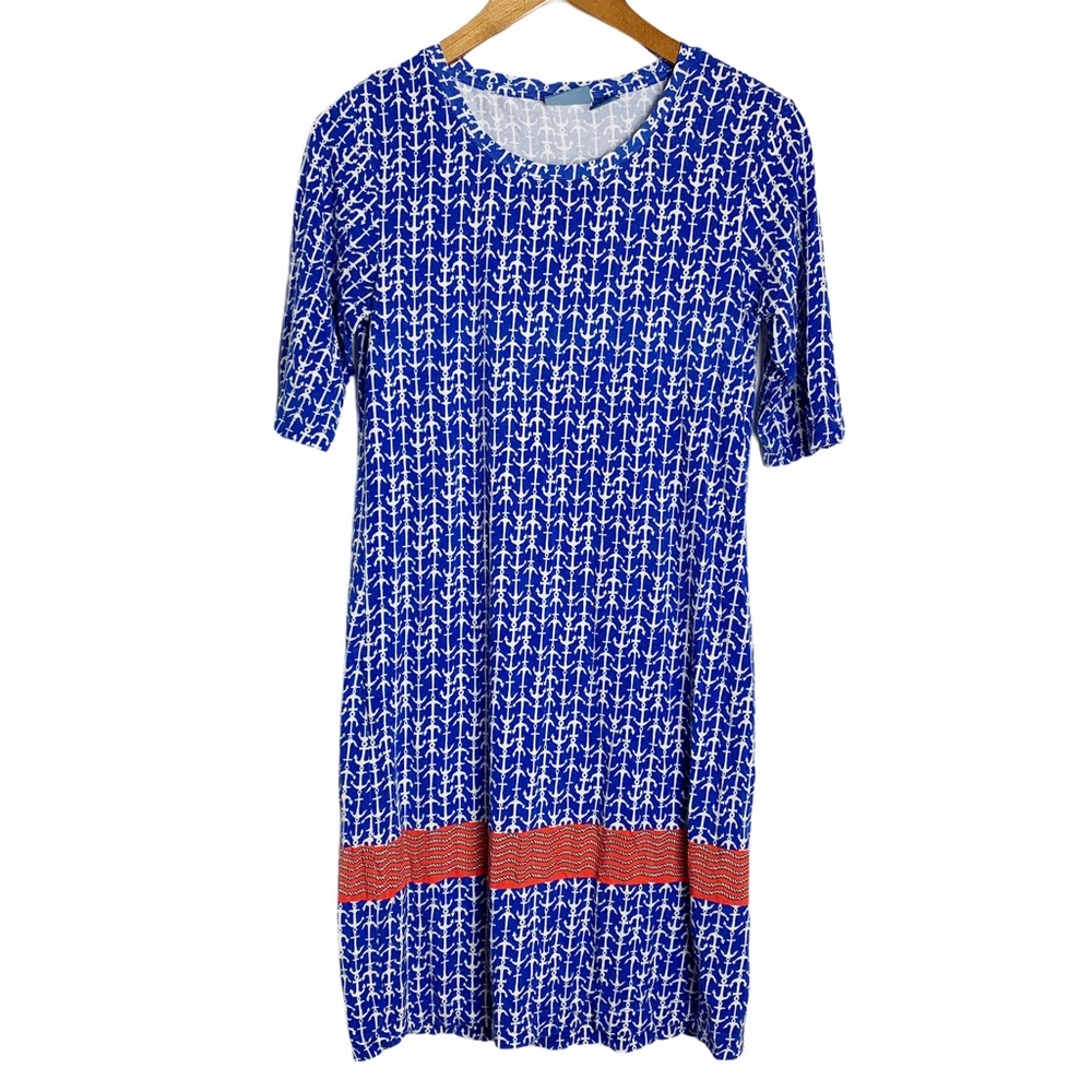 Antibe Blanc Nautical Anchor Print Dress